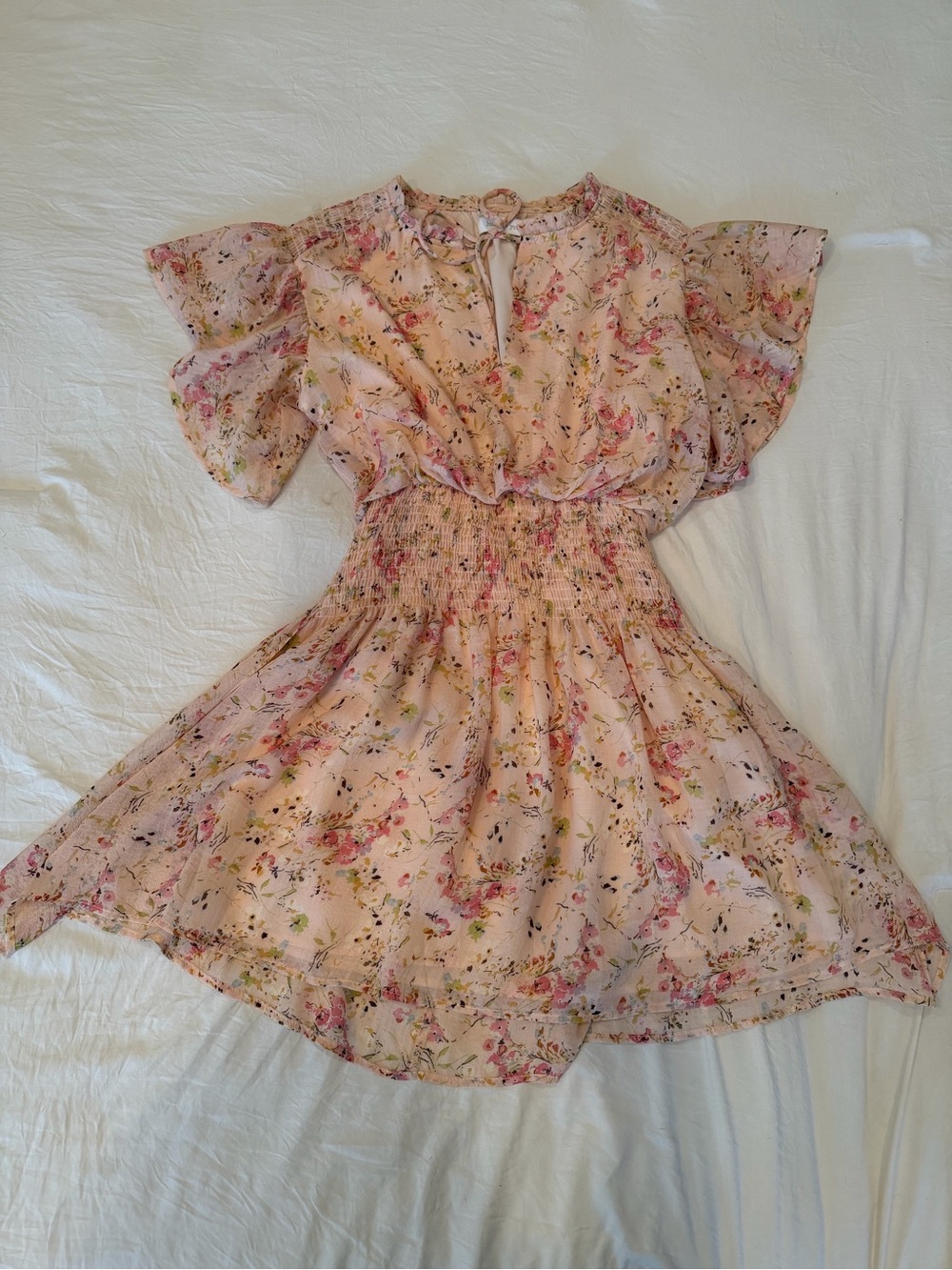 Bishop + Young Floral Smocked Mini Dress